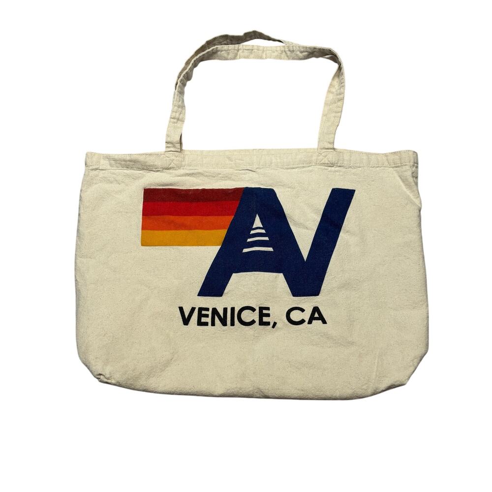 Aviator Nation Venice CA Large Canvas Tote Bag 21x14.5 Beach Grocery Market